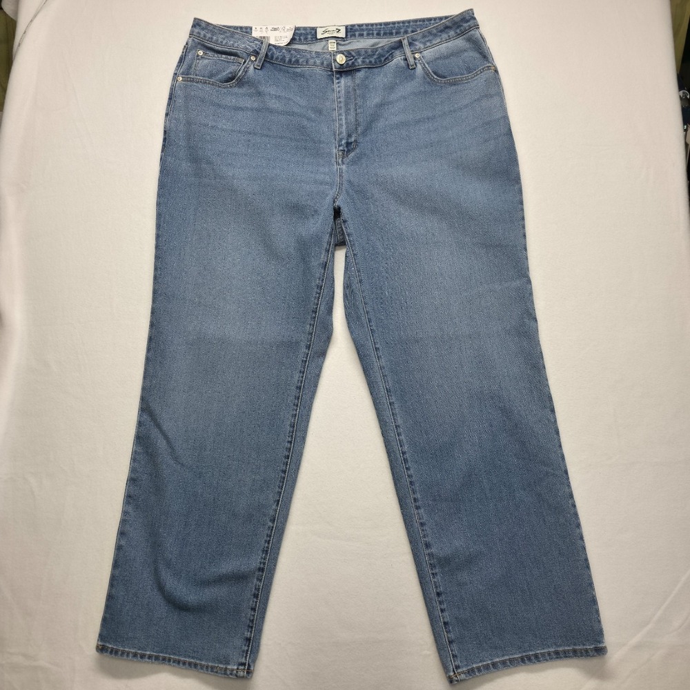 Seven Women's Loose Straight Leg High Rise Denim Blue Jeans Size 20W NWT
